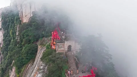 Mount Hua Pine Trees and Rocks 4K 스톡 동영상 337054883
