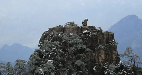Mount Huangshan in snow Vídeo Stock 125318274