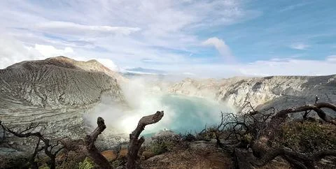 Mount Ijen Blue Fire Stock Photos