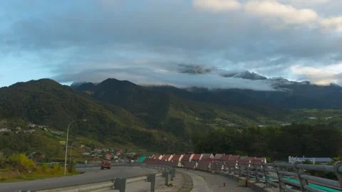 Mount of Kinabalu with moving clouds  Stock Footage 181800115