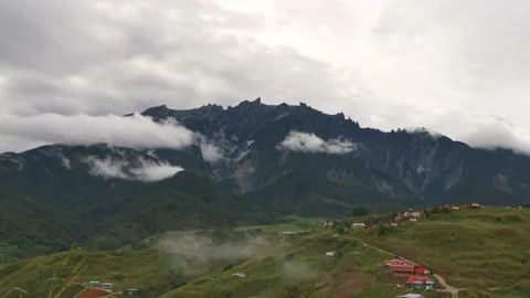 Mount Kinabalu Peak Static View Stock Footage 204796073