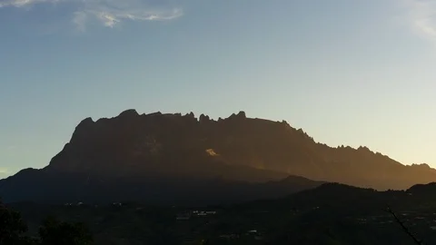 Mount Kinabalu in sunrise Stock Footage 114476159