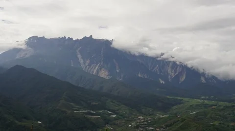 Mount Kinabalu time lapse during cloudy day Stock Footage 51697877