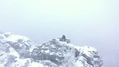 Mount Kulsugadytash in a Blizzard Stock Footage 119529828