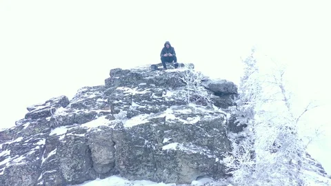 Mount Kulsugadytash in a Blizzard Stock Footage 119575310