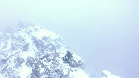 Mount Kulsugadytash in a Blizzard Stock Footage 119576280