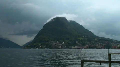 Mount on the lake Lugano Stock Footage 729229