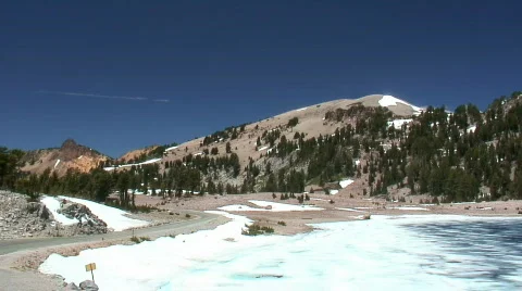 Mount Lassen (pan) Stock Footage 308114