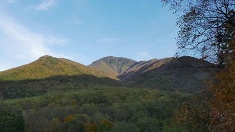 Mount LeConte Smoky Mountains Fall Cinematic Stock Footage 70833140