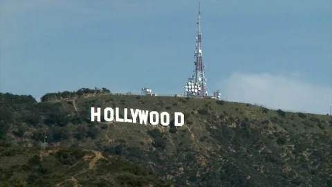 Mount Lee with the Hollywood sign. 스톡 동영상 75289032