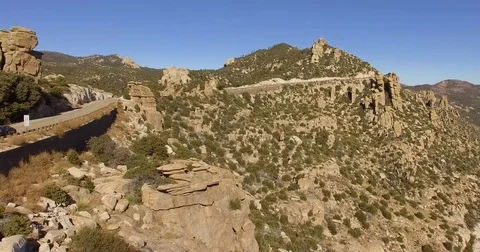 Mount Lemmon Tuscon AZ Tracking Car 4K Stock Footage 83019070