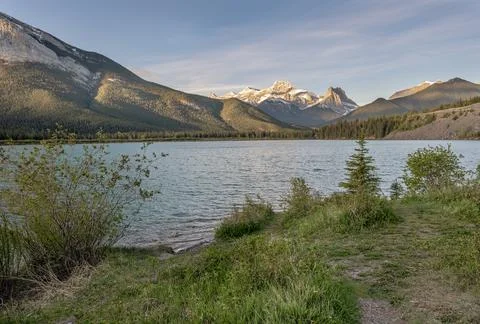 Mount Lougheed and Gap Lake Stock Photos