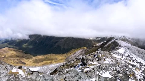 Mount Luxmore on the Kepler Track with Mountain Ridge views across the Sout.. Stock Footage 295242802