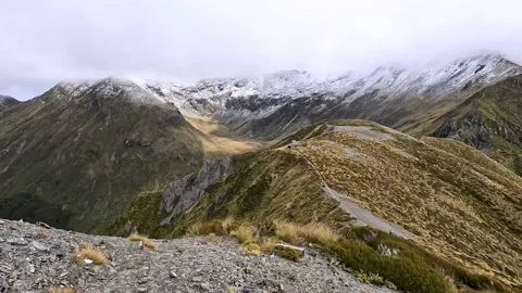 Mount Luxmore on the Kepler Track with Mountain Ridge views across the Sout.. Stock Footage 295242820