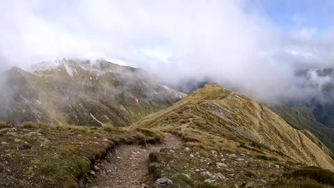 Mount Luxmore on the Kepler Track with Mountain Ridge views across the Sout.. Stock Footage 295243023