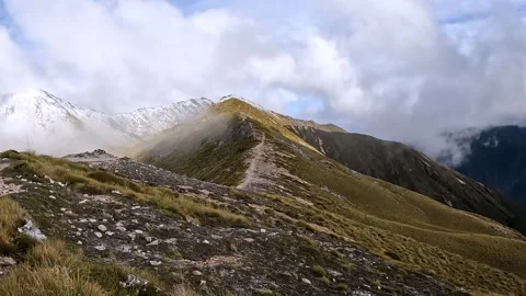 Mount Luxmore on the Kepler Track with Mountain Ridge views across the Sout.. Stock Footage 295243024