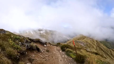 Mount Luxmore on the Kepler Track with Mountain Ridge views across the Sout.. Stock Footage 295243088