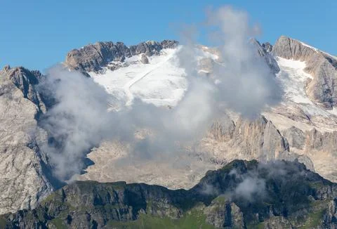 Mount Marmolada highest mount Alps Dolomites mountains Foto stock