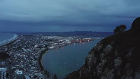 Mount Maunganui drone footage Stock Footage 168362038