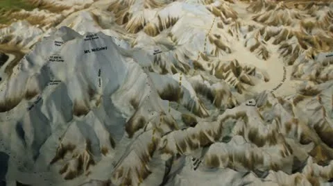 Mount McKinley model pan left P HD 1535 Stock Footage 11148515