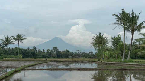 Mount Merapi Active Volcano Eruption Time Lapse - Yogyakarta Java Indonesia Stock Footage 152420013