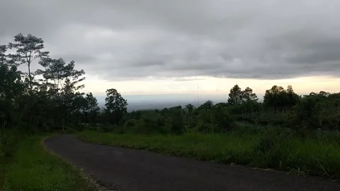 Mount Merapi Cloudy Afternoon Panorama – Indonesia Volcano Footage Video stock 321323106