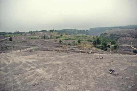 Mount Merapi devastation impact on its surrounding Stock Photos