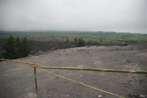 Mount Merapi devastation impact on its surrounding Stock Photos