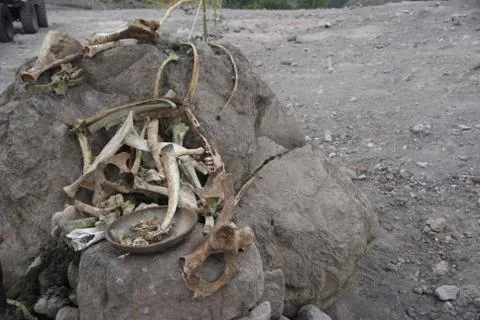 Mount Merapi devastation impact on its surrounding Stock Photos