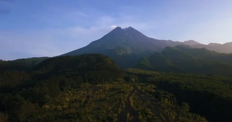 Mount Merapi from the drone view Video stock 93776083