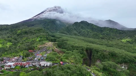 Mount Merapi Eruption Site with Scenic Background Video stock 332533285