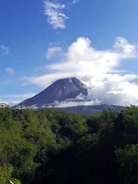 Mount Merapi is the most active stratovolcano in Indonesia Stock Photos