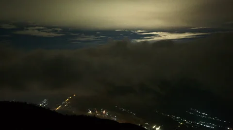 Mount Merapi at night Stock Footage 45348743