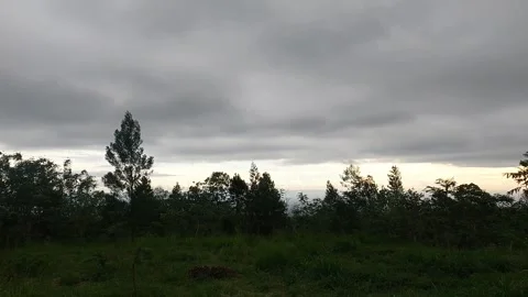 Mount Merapi Slope Panorama Under Cloudy Skies – Indonesia Mountain View Stock-Footage 321323074