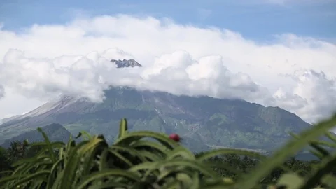 Mount Merapi Timelapse Stock Footage