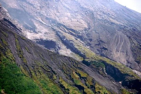  Mount Merapi volcano peak on java island with landscape Stock Photos