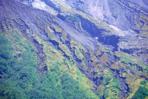  Mount Merapi volcano peak on java island with landscape Stock-Fotos