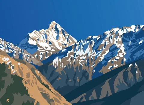 Mount Nanda Devi vector illustration Stock-Illustration