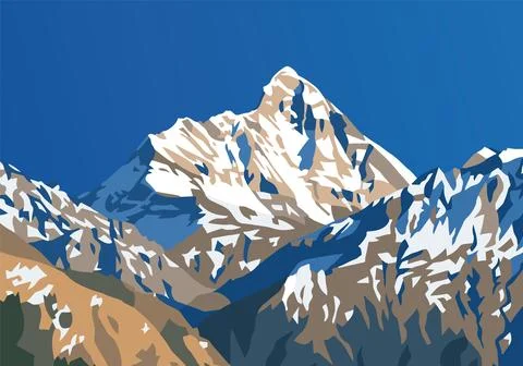 Mount Nanda Devi vector illustration Stock Illustration