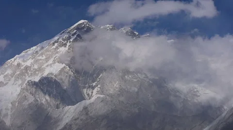 Mount Nuptse Himalaya timelapse Stock Footage 62537050