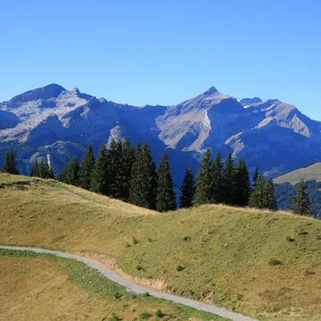Mount Oldehore seen from Mount Wispile, Gstaad. Stock Photos