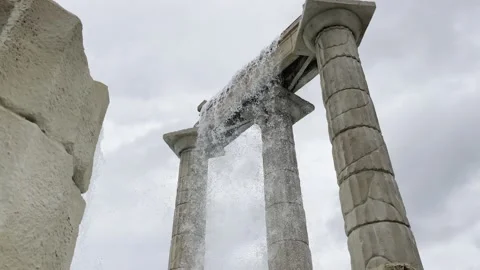Mount Olympus Column Waterfall Waterpark Stock Footage 156717832