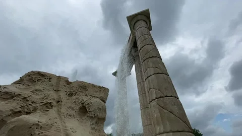 Mount Olympus Column Waterfall Waterpark Stock Footage 156717850