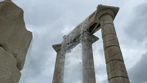 Mount Olympus Column Waterfall Waterpark Stock Footage 156717856