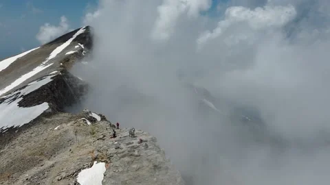 Mount Olympus - Spectacular view w Snow Rocks &amp; Cloud - Greece Stock Footage 206463104
