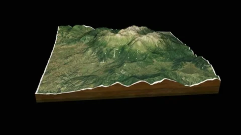 Mount Olympus terrain map 3D render 360 degrees loop animation Stock Footage 143957001