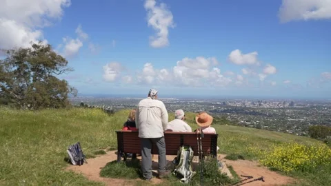 Mount Osmond view with people Stock Footage 244696497