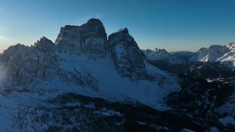 Mount Pelmo - Winter mountain backlight Video stock 275522933
