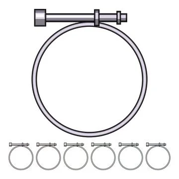 Mount pipe clamp cartoon vector graphic Stock Illustration