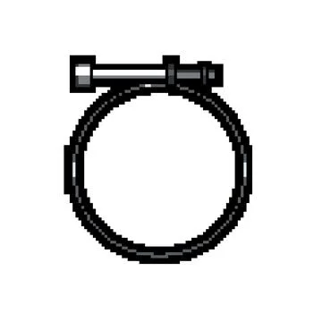 Mount pipe clamp pixel art vector illustration Illustrazione stock